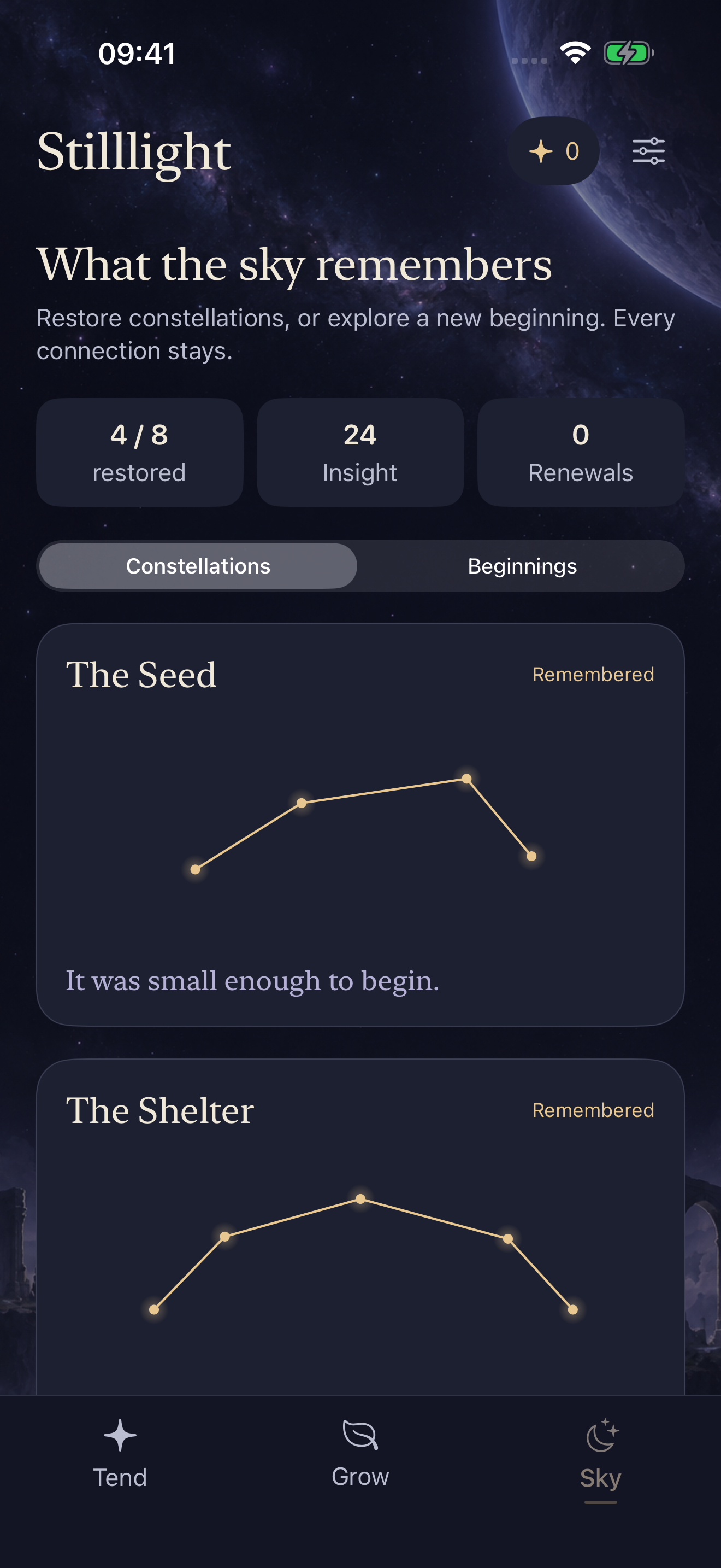 Restore constellations